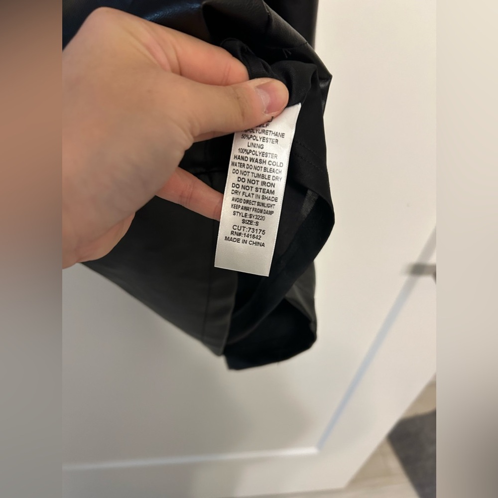 NWT She + Sky Black Faux Leather Dress - Picture 9 of 10